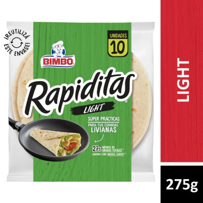 Tortillas Light Rapiditas 10 Un